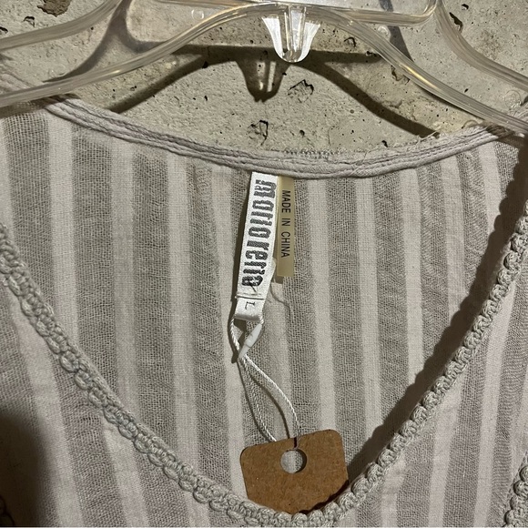 Mariaretto Tunic Top Mini Dress Sheer Layered Ruffles Lagenlook Cottage Core L - Picture 3 of 9